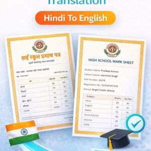 10th Marksheet Translation Hindi to English