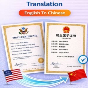 Birth Certificate Translation English to Chinese