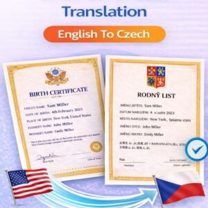 Birth Certificate Translation English to Czech