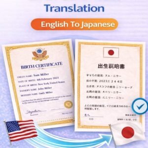 Birth Certificate Translation English to Japanese