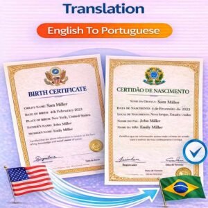 Birth Certificate Translation English to Portuguese