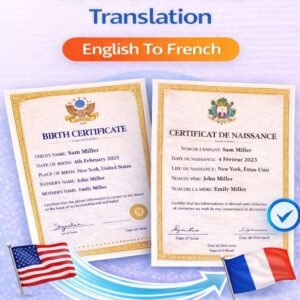 Birth Certificate Translation English to French