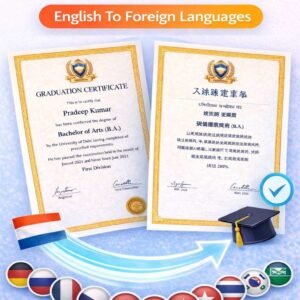 Graduation Certificate Translation English To Foreign Languages