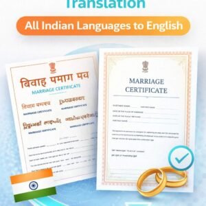 Marriage Certificate Translation All Indian languages to English