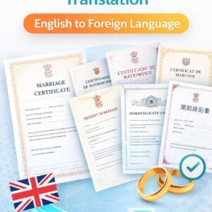 Marriage Certificate Translation English to Foreign Language