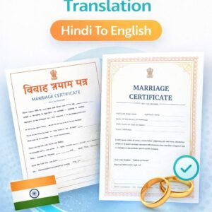 Marriage certificate translation Hindi to English
