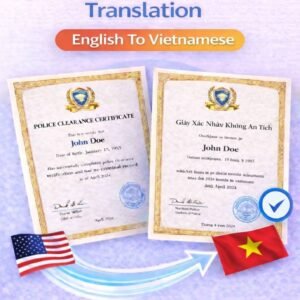 Police Clearance Certificate PCC Translation English to Vietnamese